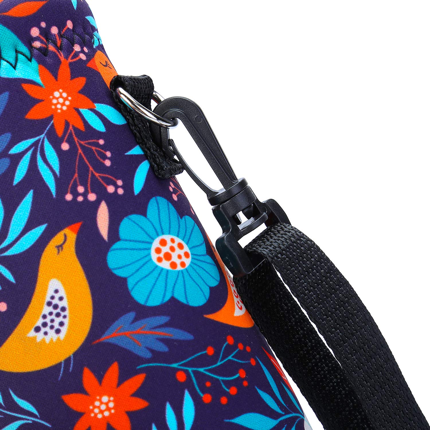 Amary 500ML Neoprene Insulated Water Bottle Carrier Bag with Adjustable Shoulder Strap - Leakproof Cover for Stainless Steel, Glass & Plastic Bottles (16.9OZ) - Perfect for Hiking, Gym, Travel & Outdoor Activities (Birds Pattern)