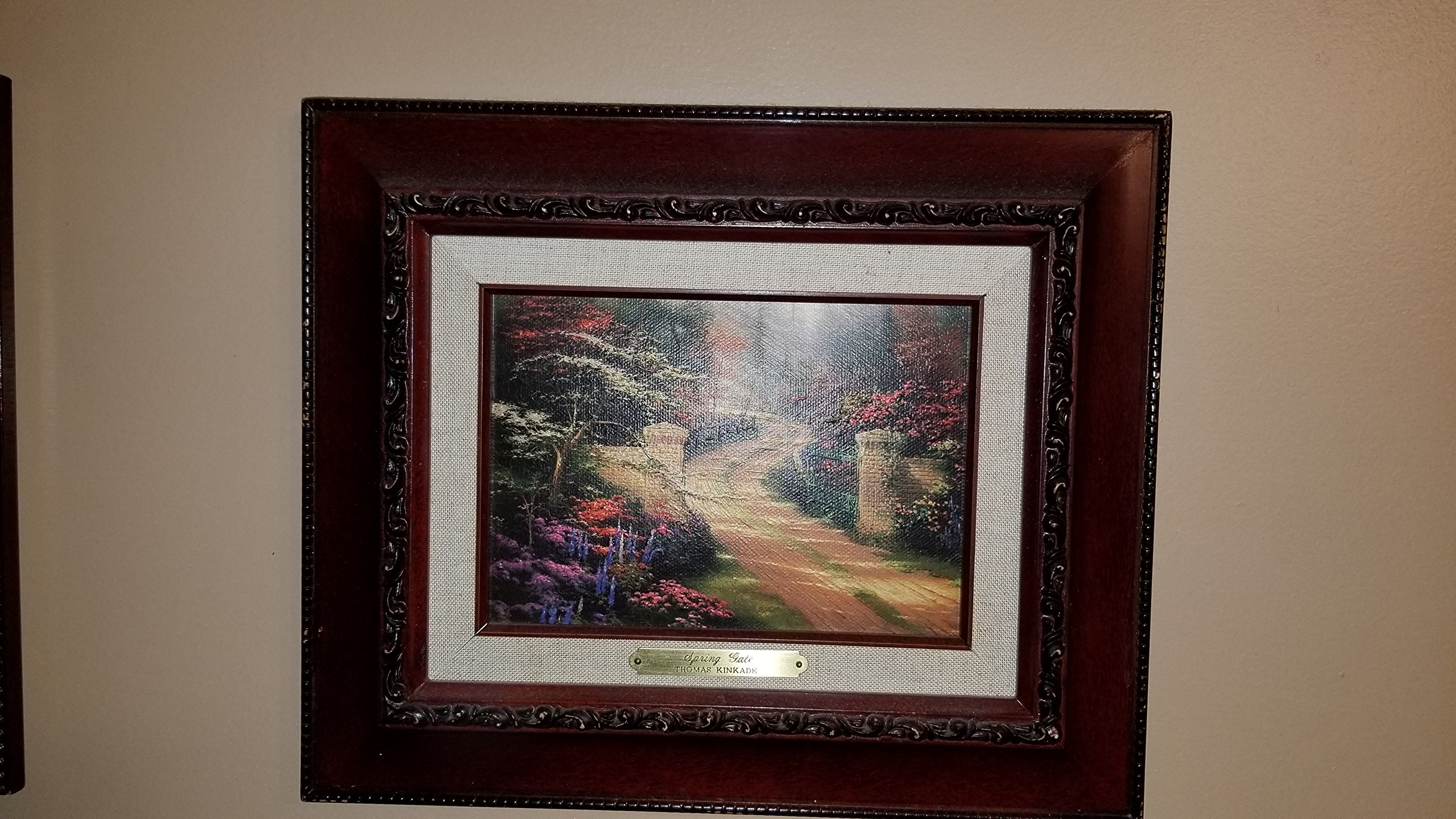 Thomas Kinkade Spring Gate Prestige Home Collection Bronze Framed Wall Art - Landscape Painting for Living Room, Bedroom & Office Decor