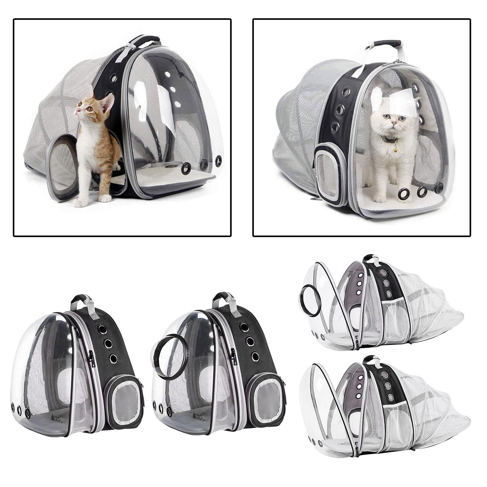 Enakshi Expandable Cat Carrier Bubble Backpack - Pet Travel Bag with Dual Expandable Dome for Cats & Small Dogs | Durable Pet Supplies for Airplane, Car & Outdoor Adventures | Perfect for Vet Visits, Hiking & Daily Commutes