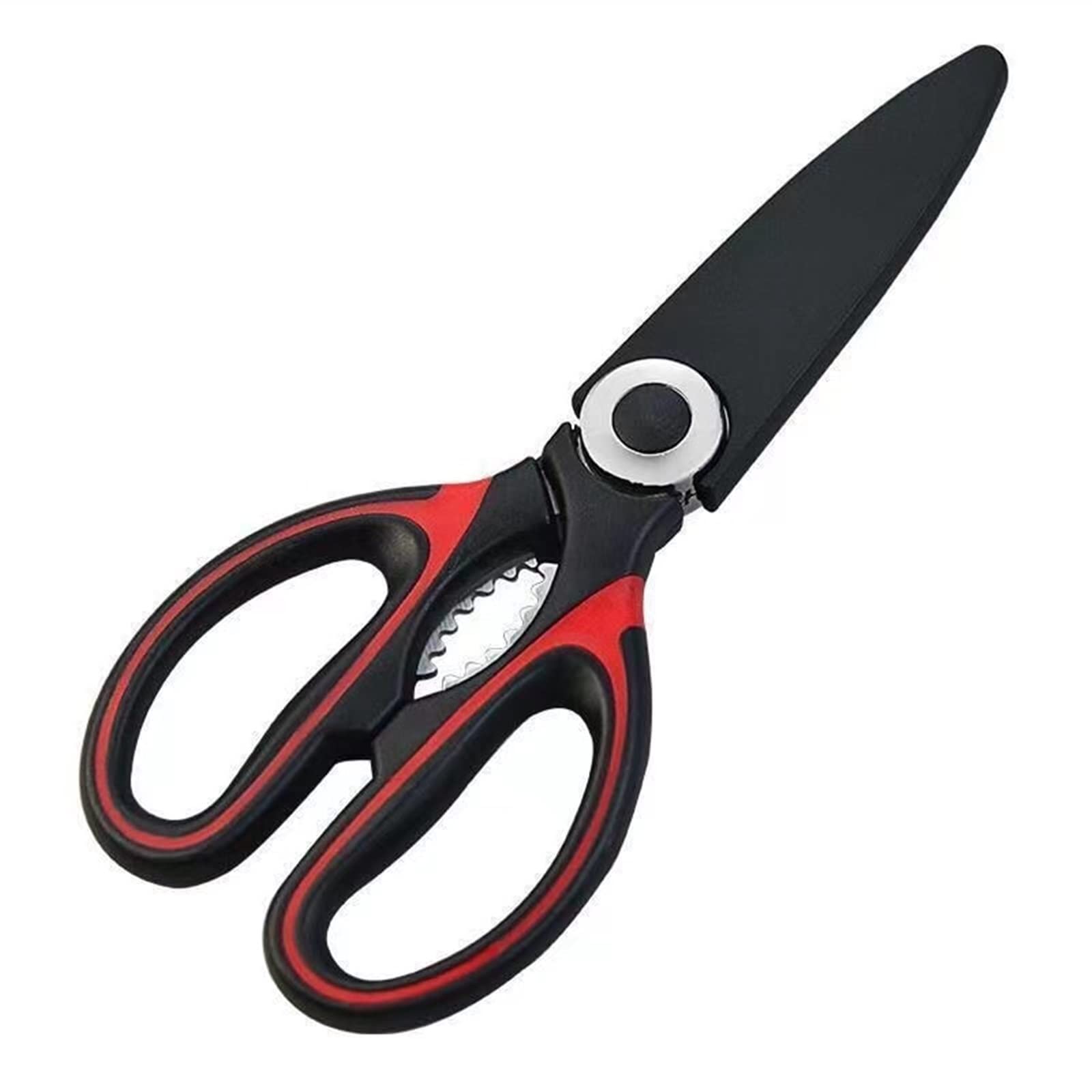 Premium Poultry Shears - Heavy Duty Kitchen Scissors for Cutting Chicken, Turkey & Meat (Red) - Perfect for Home Cooking, Butchering & Food Prep