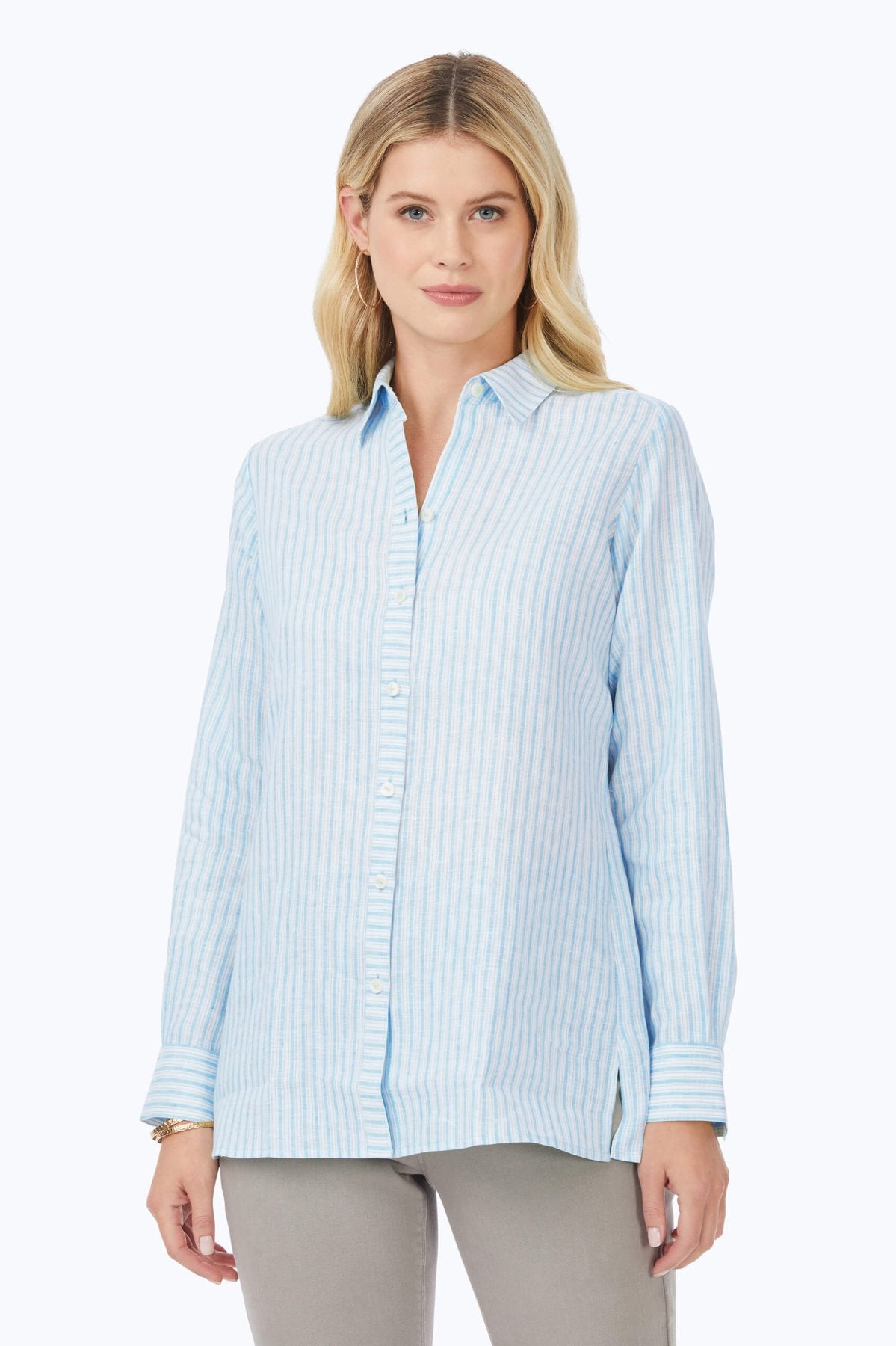 Blue Breeze Linen Stripe