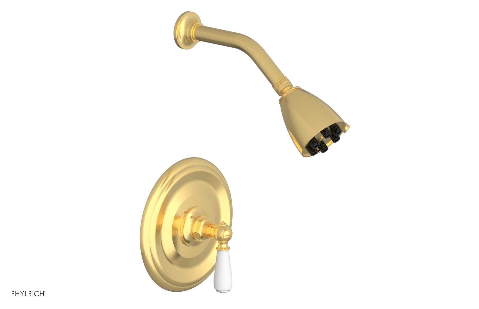 Jamestown Pressure Balance Shower Set - Lever Handle with White Accents (165 Series 22) for Modern Bathroom & Spa Experience