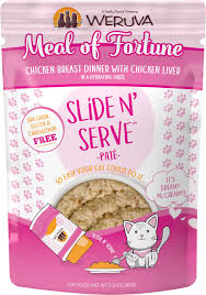 Weruva Meal of Fortune Chicken & Chicken Liver Wet Cat Food Pouch - Grain-Free, High Protein Cat Food for Adult & Senior Cats - Perfect for Picky Eaters & Hydration Support