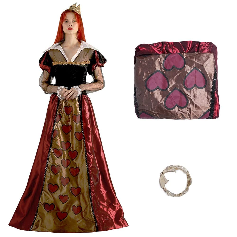 EraSpooky Red Queen Costume - Elegant Royal Dress for Queen of Hearts Halloween & Medieval Fancy Dress Party | Perfect for Cosplay, Themed Events & Halloween Costume Contests
