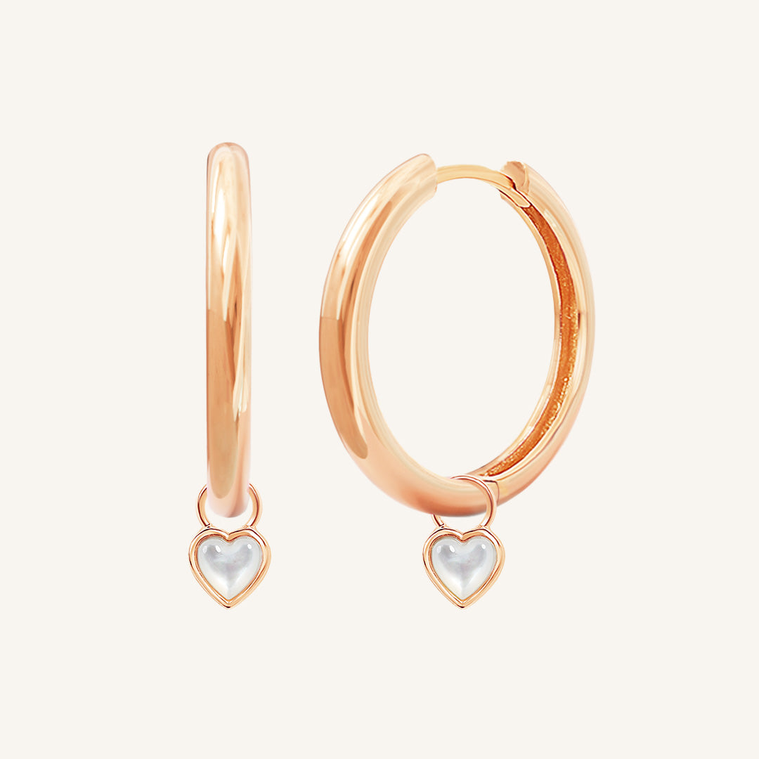 Devote Heart Plain Hoops - Minimalist Sterling Silver Hoop Earrings for Women, Everyday Wear & Special Occasions
