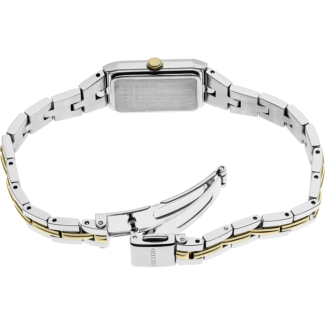 SEIKO Women's Stainless Steel Watch with Jewelry-Inspired Design, Push-Button 3-Fold Clasp Bracelet & Scratch-Resistant Hardlex Crystal - 30m Water Resistant - Perfect for Office, Daily Wear & Special Occasions