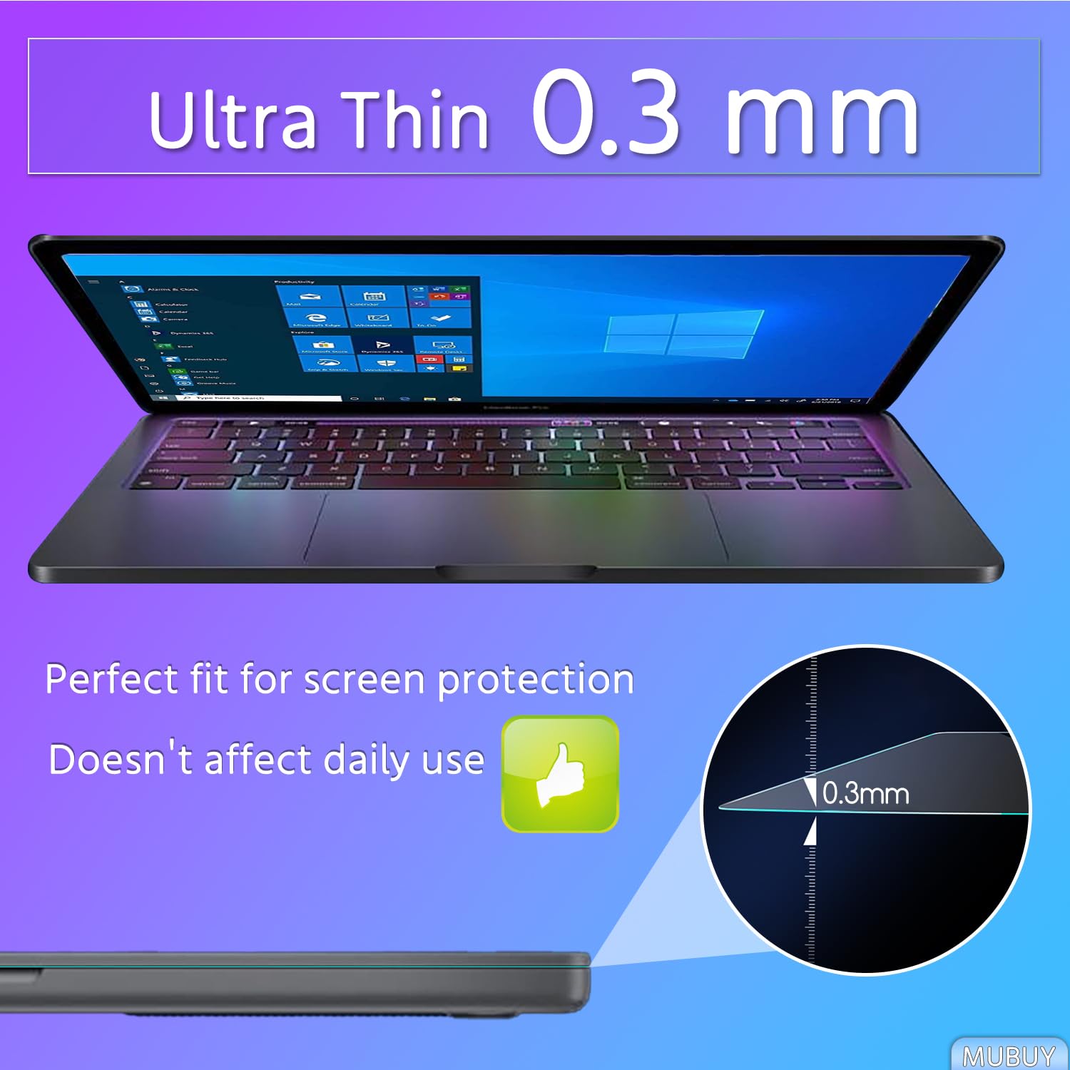2 Pack 14 Inch Laptop Screen Protector - Tempered Glass (309x174mm) for HP/Dell/ASUS/Samsung/Lenovo/Acer/MSI/LG/Razer Blade 14