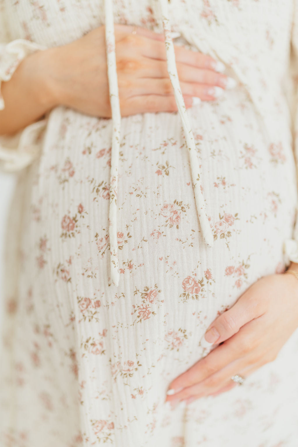 100% Cotton Smocked Maxi Dress for Women - Ivory/Mauve Floral Print | Bump Friendly Maternity Dress | Perfect for Summer, Beach Vacations & Special Occasions