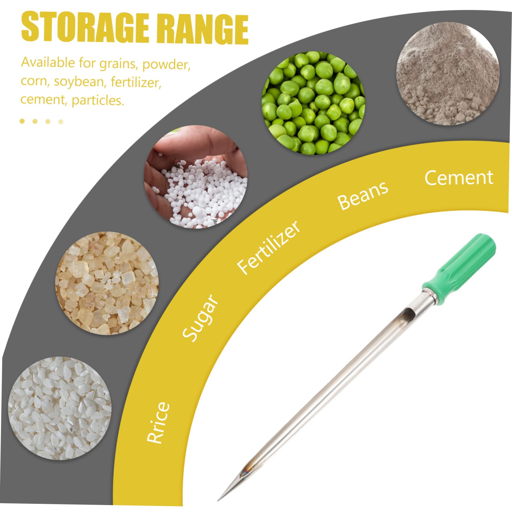 10pcs Stainless Steel Grain Sampler Set - Closed Sampling Spear, Powder Tube Scoop & Spatula for Rice, Corn, Sorghum - Perfect for Food Industry, Agriculture & Home Kitchen Use