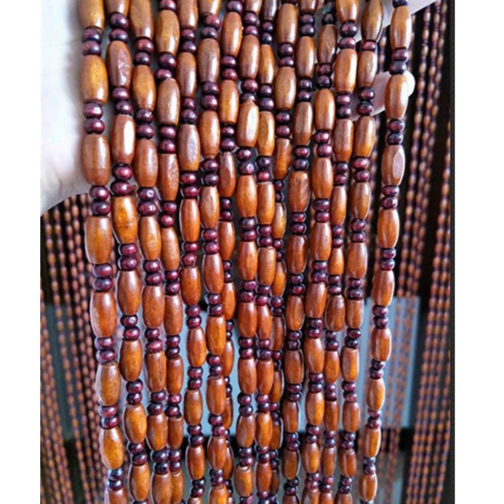 Customizable GuoWei Wood Beaded Curtains - 68 Strands, 40.75