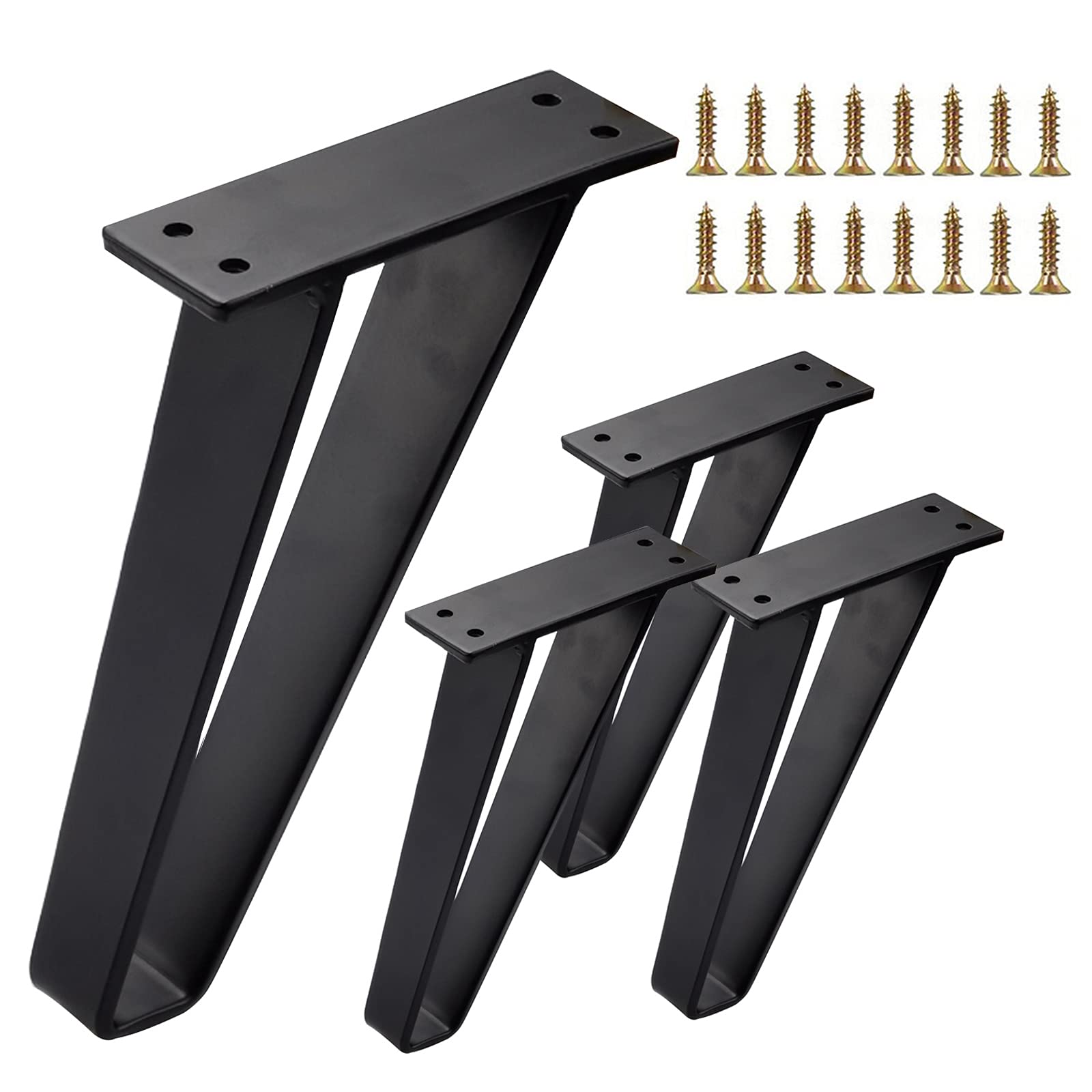 DSJGVN Metal Furniture Legs - Modern Sofa, Couch, Chair, Table & Cabinet Replacement Feet - 4-Piece Set for DIY Furniture - Triangle Corner & Oblique Design - Perfect for Living Room, Bedroom & Office Decor