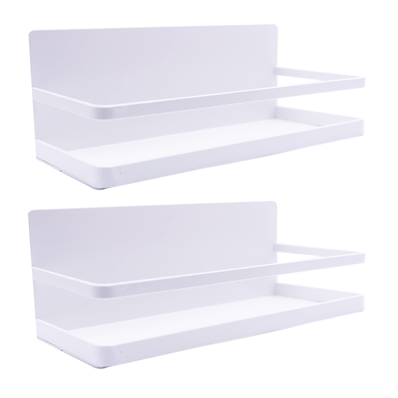 2-Pack Magnetic Spice Rack for Refrigerator - White Space-Saving Kitchen Organizer | Perfect for Spices, Condiments & Small Items in Apartments, Dorms & RVs