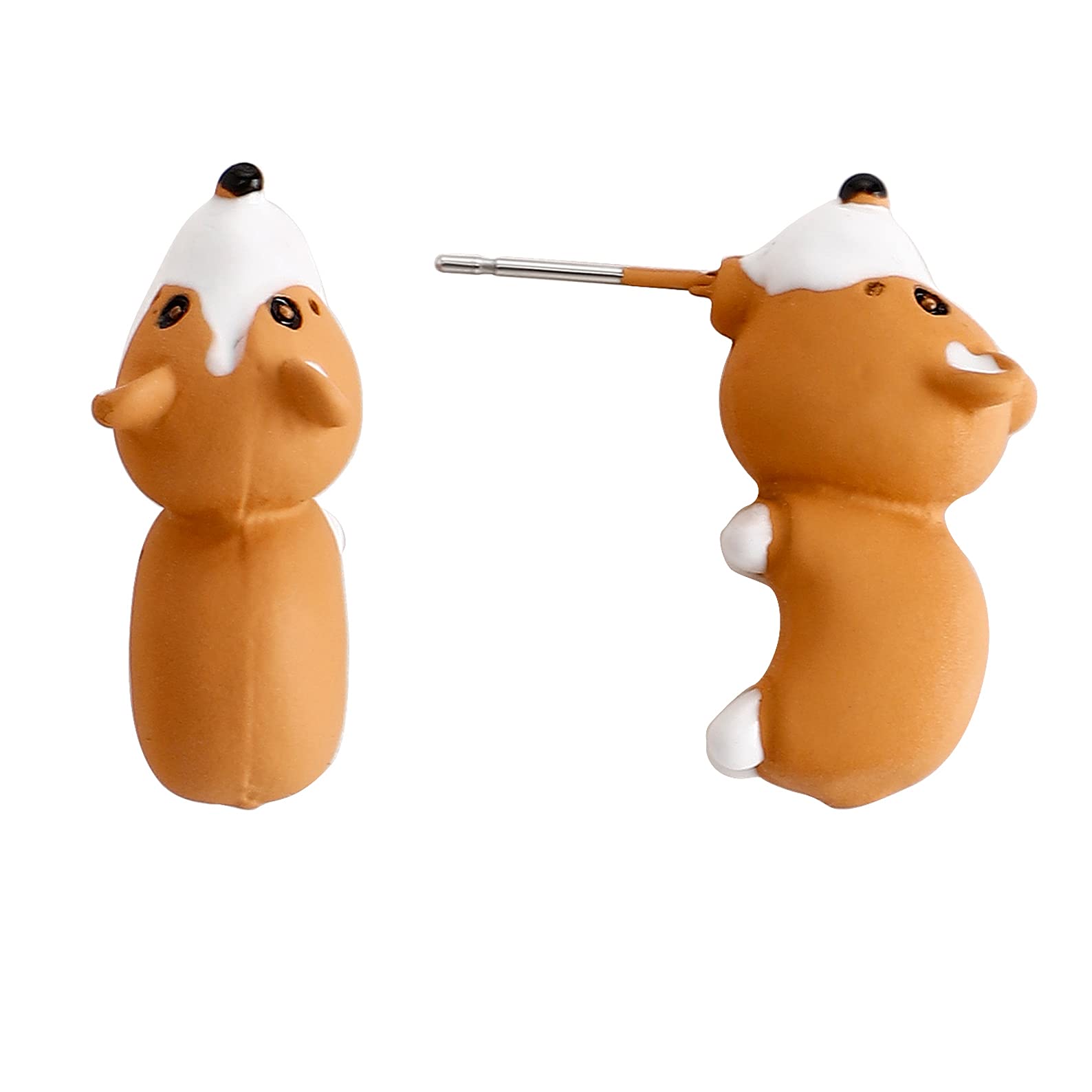3D Cartoon Dinosaur & Shark Bite Stud Earrings - Handmade Polymer Clay Cute Animal Earrings for Women & Girls - Perfect for Casual Wear, Parties & Gifts