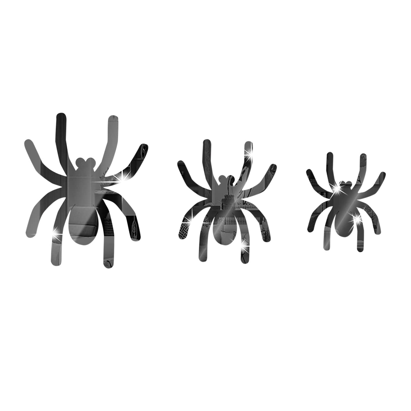 Pomobie Halloween Mirror Stickers - Scary Animal Wall Decals for Living Room & Bedroom Decor - Acrylic Wall Stickers for Girls Room - Set of 10 Multicolor Decorative Stickers (Perfect for Halloween Party, Home Decor & Spooky Room Makeover)