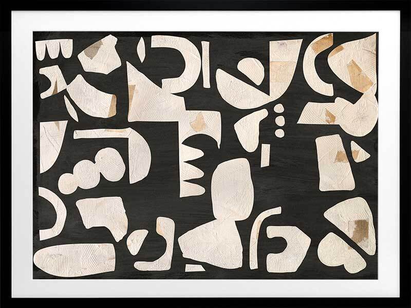 Asymmetrical Black Framed Art Print - Modern Abstract Wall Decor for Living Room, Bedroom & Office