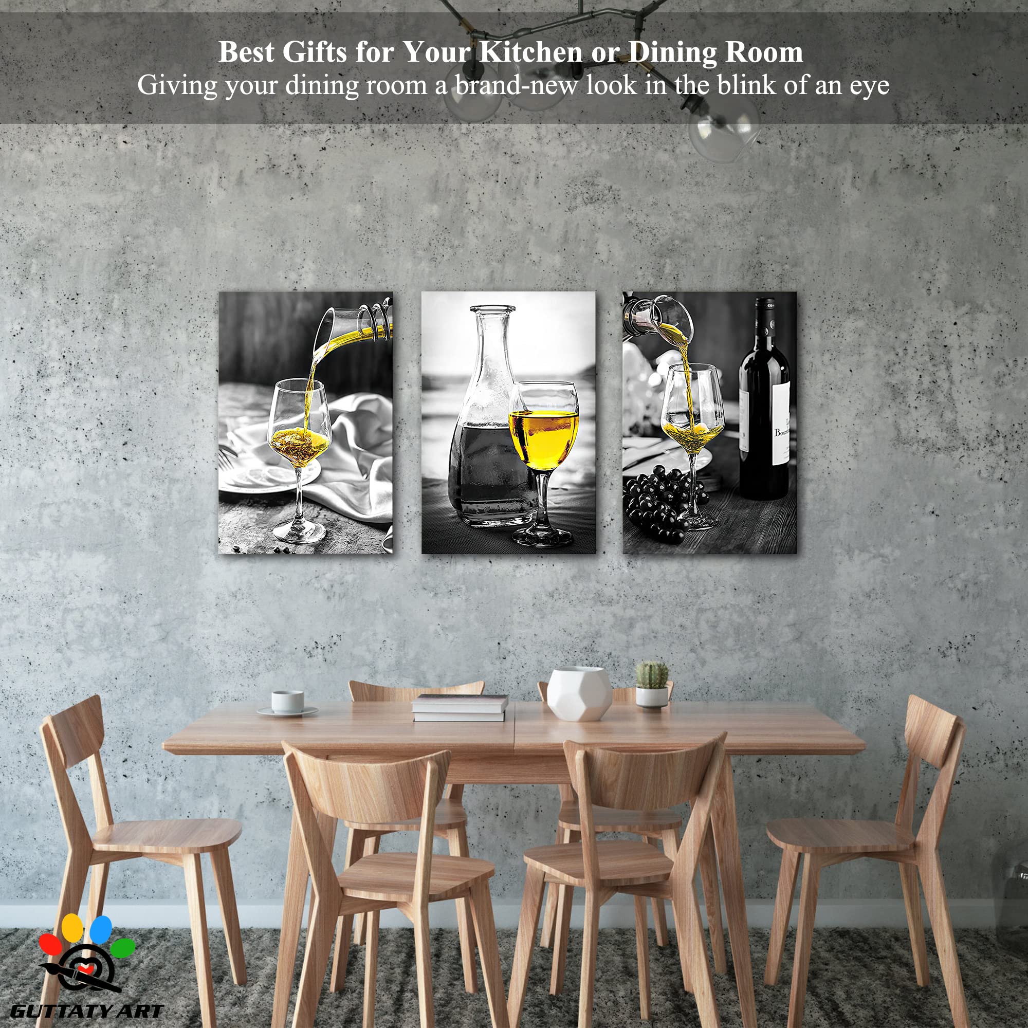 Modern Dining Room Wall Art Set - 3 Piece 16