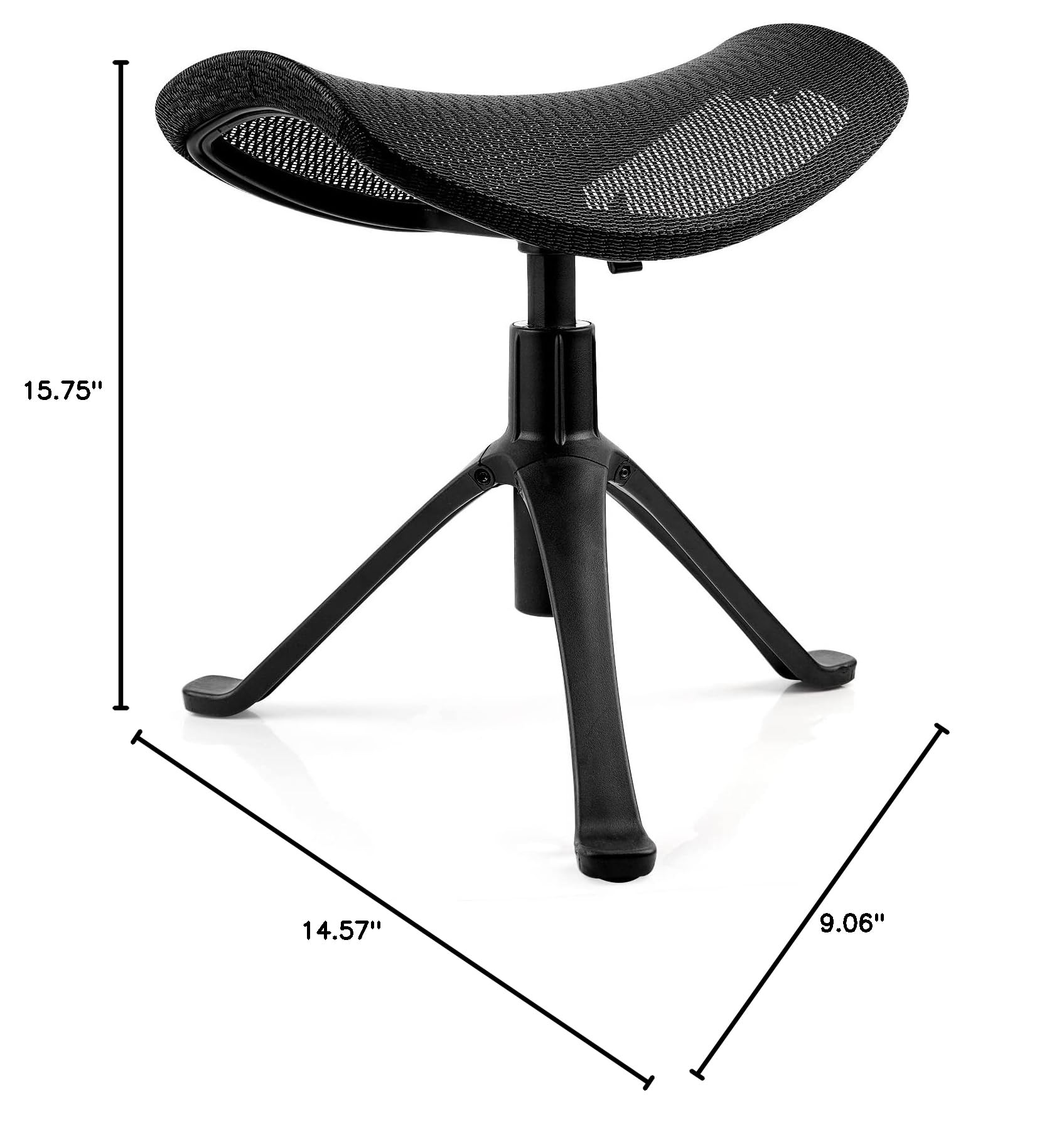 Adjustable Height Ergonomic Footrest for Desk - 2-in-1 Rotatable Under Desk Ottoman Stool with Wheels, Home Office Leg Rest Support (Black) - Perfect for Work from Home, Gaming & Study Comfort