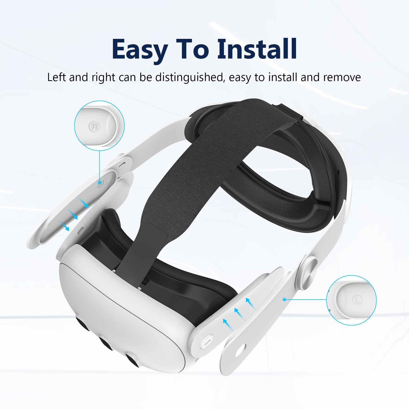 Meta Quest 3 VR Headset Comfortable Adjustable Headband - Lightweight Pressure Relief Cushion Pad Replacement for Elite Strap - Perfect for Gaming, Fitness VR & Extended Play Sessions