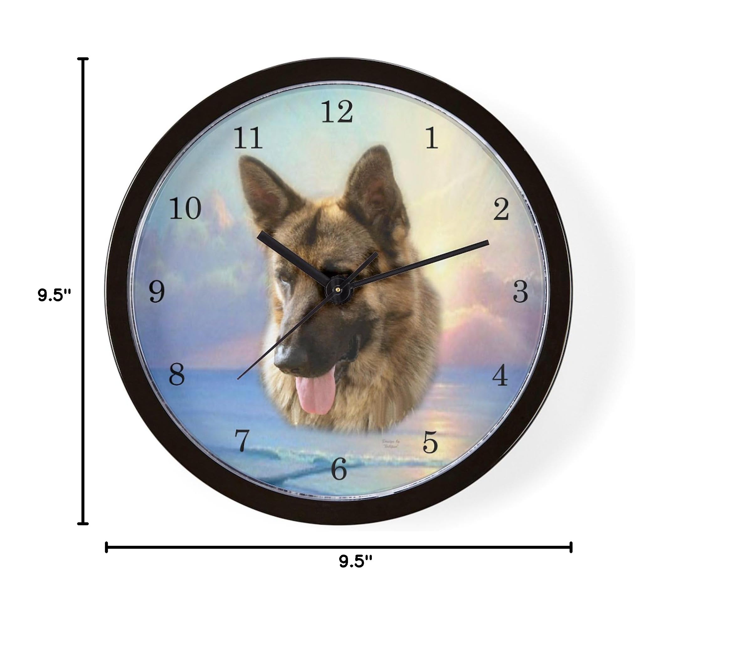 German Shepherd Wall Clock - 10 Inch Decorative Clock for Living Room, Kitchen, or Office | Perfect Pet Lover Gift & Home Decor