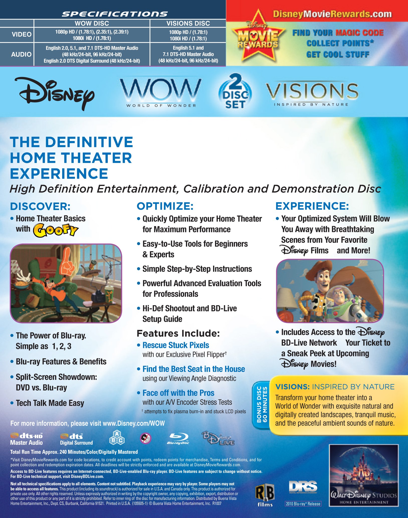 Disney WOW: World of Wonder Blu-ray - Magical Family Movie Night Entertainment for Kids & Disney Fans
