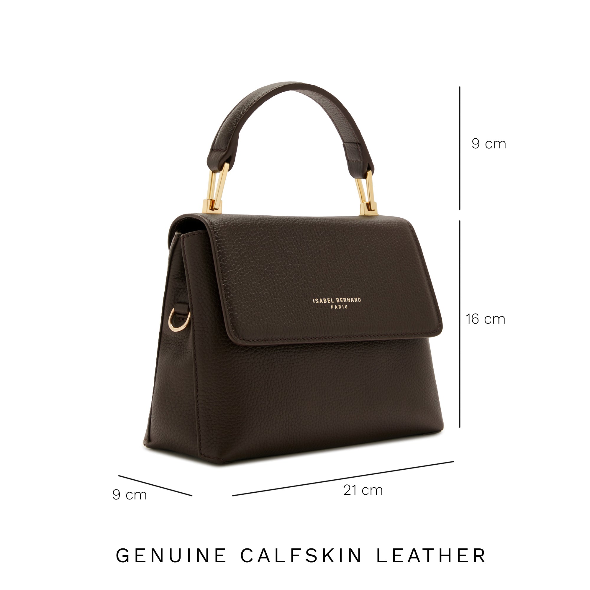 Femme Forte Heline Brown Calfskin Leather Handbag for Women - Elegant Designer Purse for Work, Travel & Everyday Use