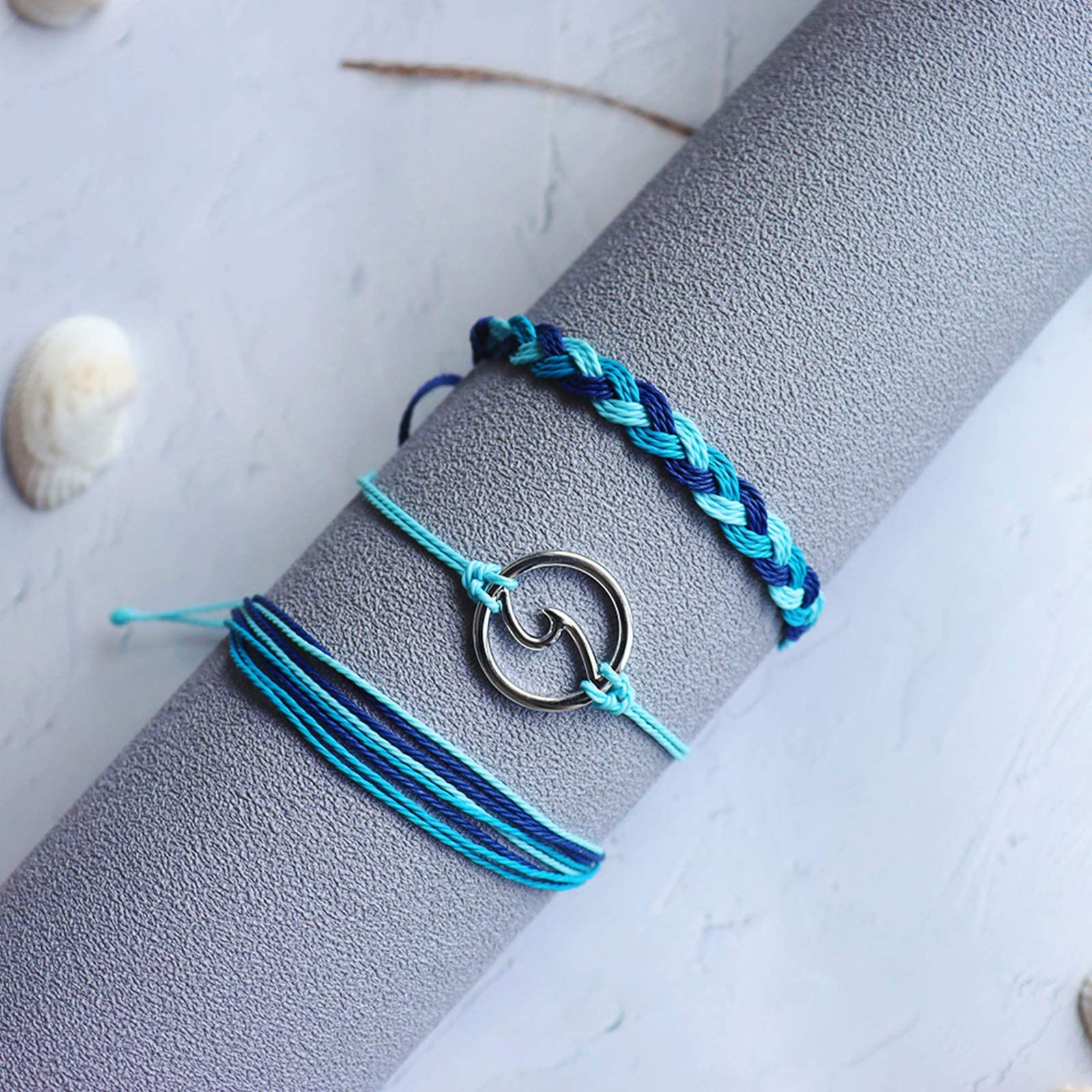 Trendy Blue String Bracelets for Women - Boho Friendship Bracelets, Christmas & Summer Gifts, Stocking Stuffers | Perfect for Everyday Wear, Beach Outfits, and Festival Accessories
