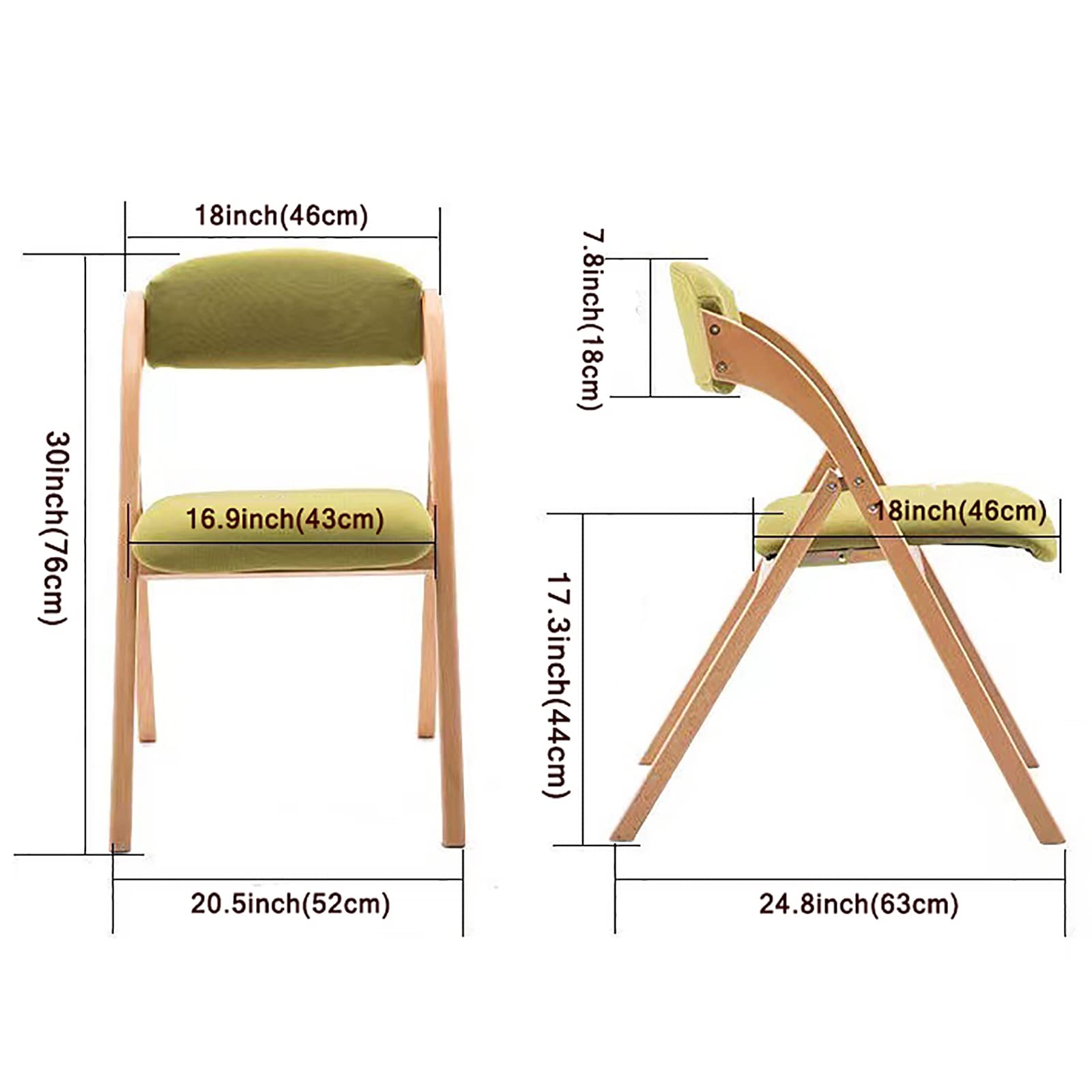 2-Pack White Wooden Folding Chairs with Backrest - Modern Portable Foldable Dining, Office & Conference Chairs for Home, Outdoor & Event Use