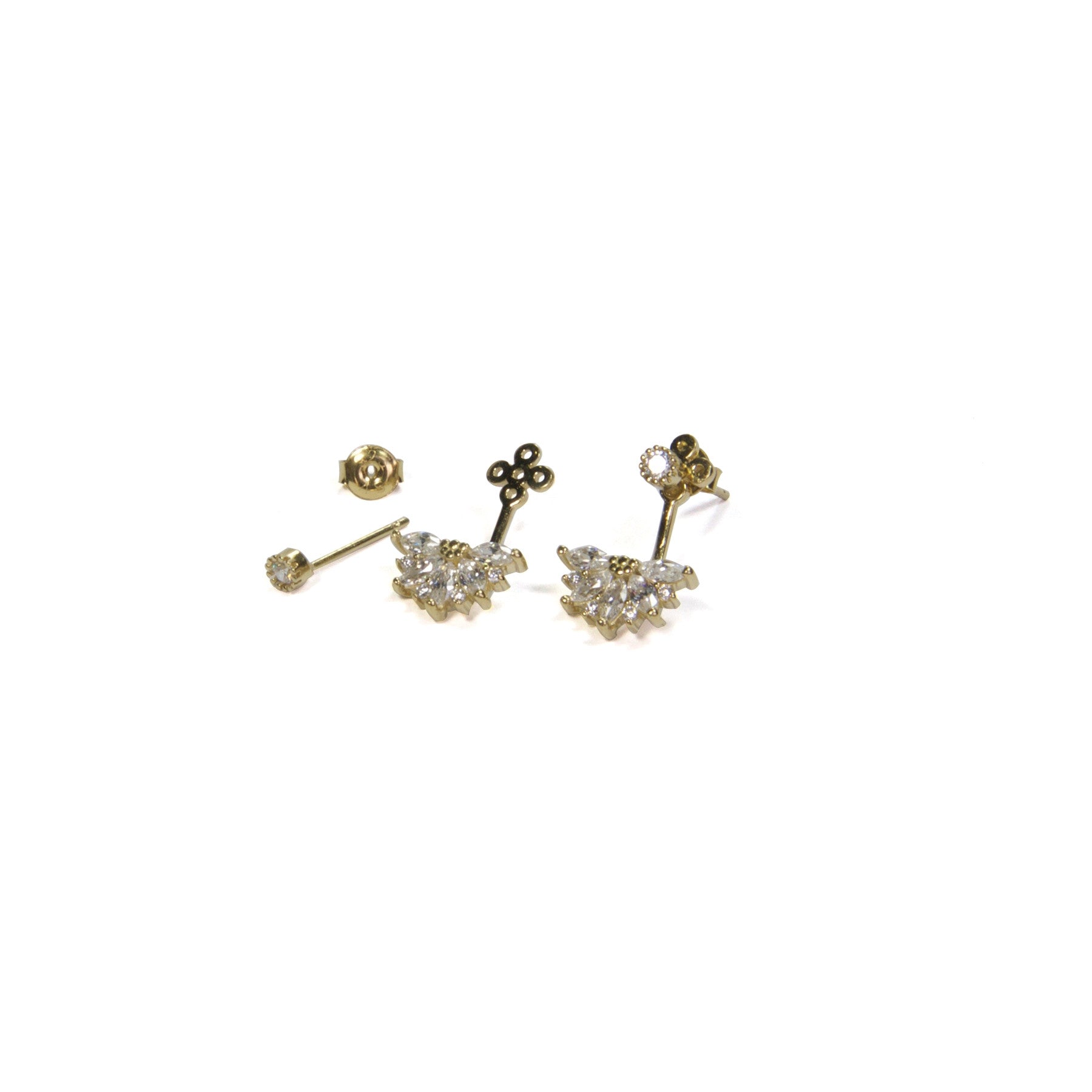 Flower Ear Jacket Studs - Elegant Floral Earrings for Women | Perfect for Weddings, Parties & Everyday Wear