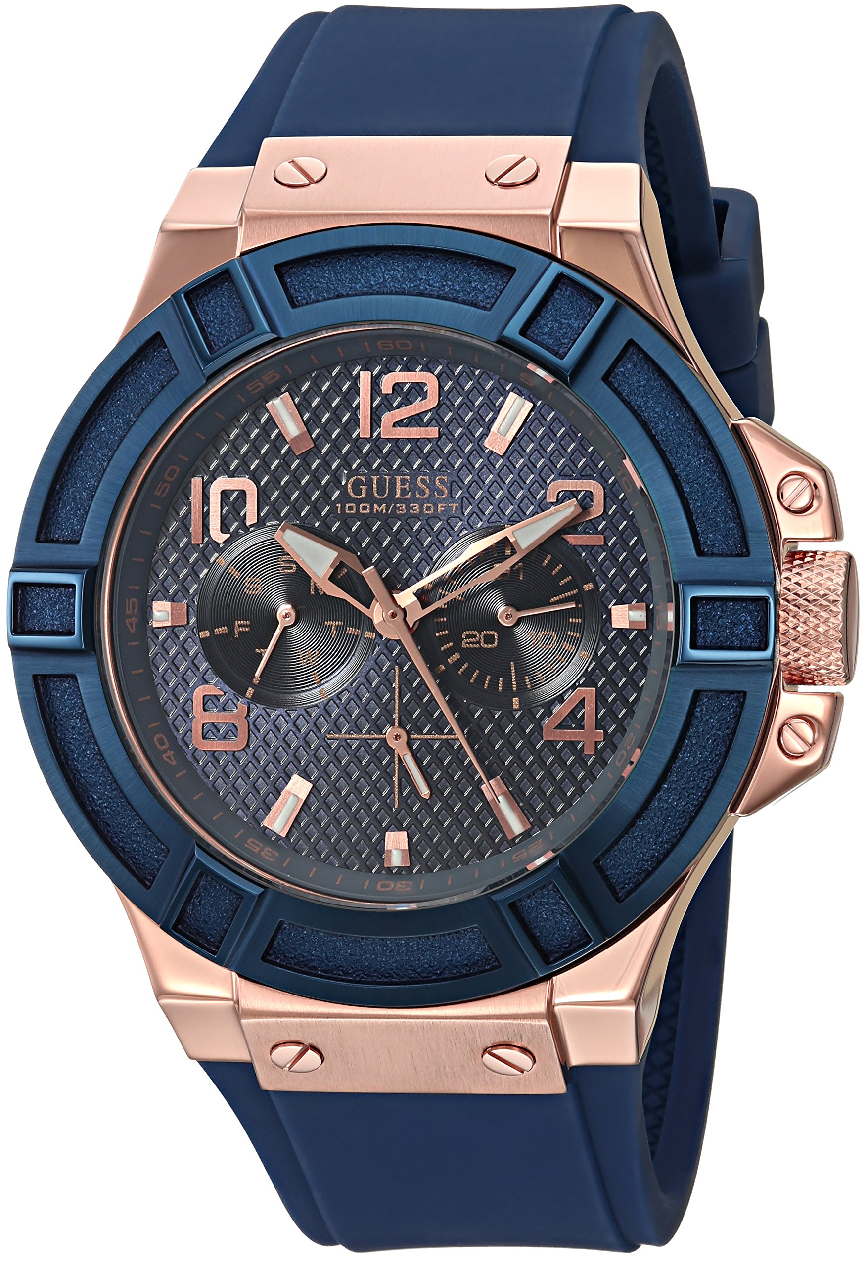 GUESS 45MM Silicone Sport Watch for Men & Women - Waterproof Fitness Tracker with Digital Display - Perfect for Running, Swimming & Outdoor Activities