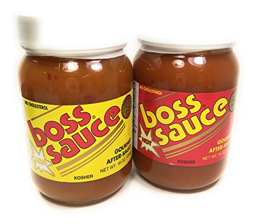 Boss Sauce MILD HOT Gourmet After-Sauce 2 Pack (16 Oz) - All Natural Kosher Hot Sauce for BBQ, Chicken Wings, Meat & Simmering - Perfect for Grilling, Cooking & Dipping Sauces