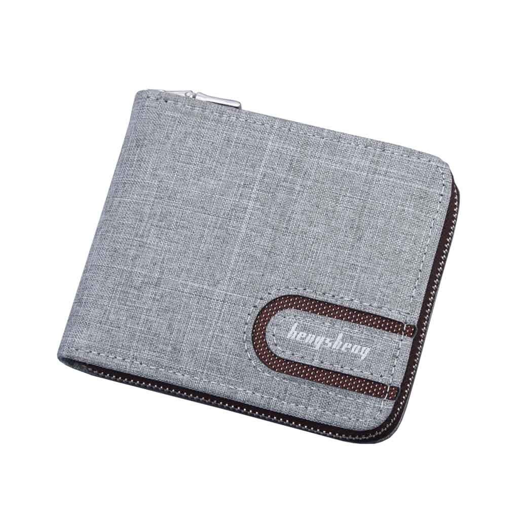 Genuine Leather Coin Purse with Zipper - Compact Multifunctional Small Wallet for Cash & Cards (Grey) - Perfect for Travel, Daily Use & Gift Giving