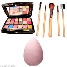 3-Piece Makeup Kit with Eyeshadow, Brush & Blender Puff - Perfect for Everyday Makeup & Travel Essentials