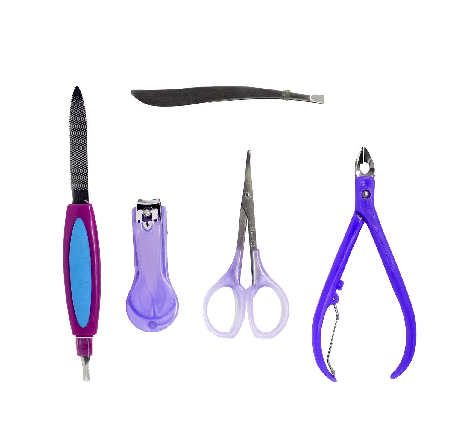Boxo 5-Piece Professional Manicure & Pedicure Kit - Nail File, Cuticle Clipper, Nail Scissors, Hand Care Tools for Salon & Home Use - Perfect for DIY Nail Care & Gift Giving