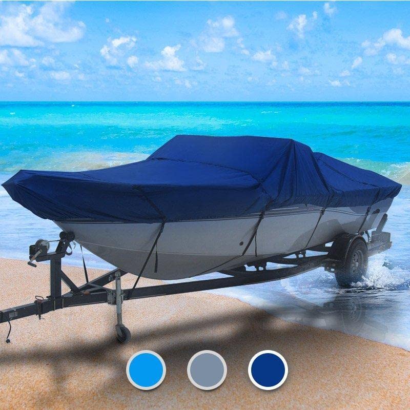 Heavy Duty 600D Waterproof Boat Cover for Center Console Boats up to 17'6