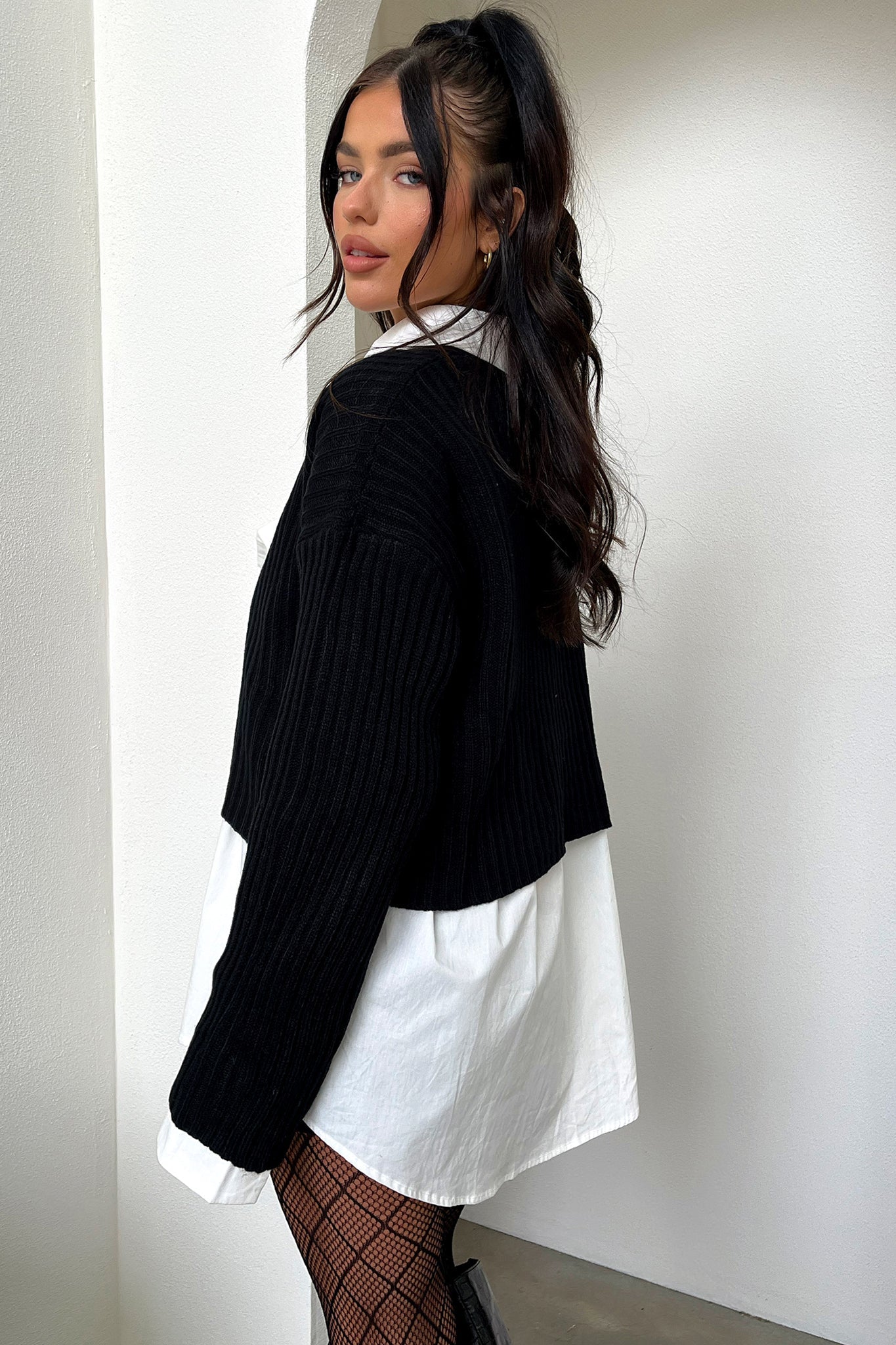Mina Knit Black Sweater for Women - Soft & Stylish Winter Pullover | Perfect for Casual Outfits, Office Wear & Cozy Evenings