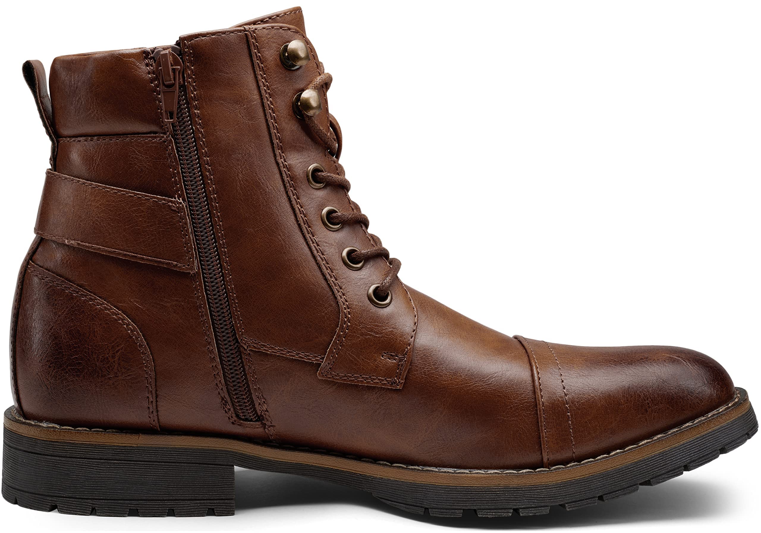 Vostey Men's Casual Motorcycle Combat Ankle Dress Boots - Stylish & Durable Footwear for Riding, Work & Everyday Wear