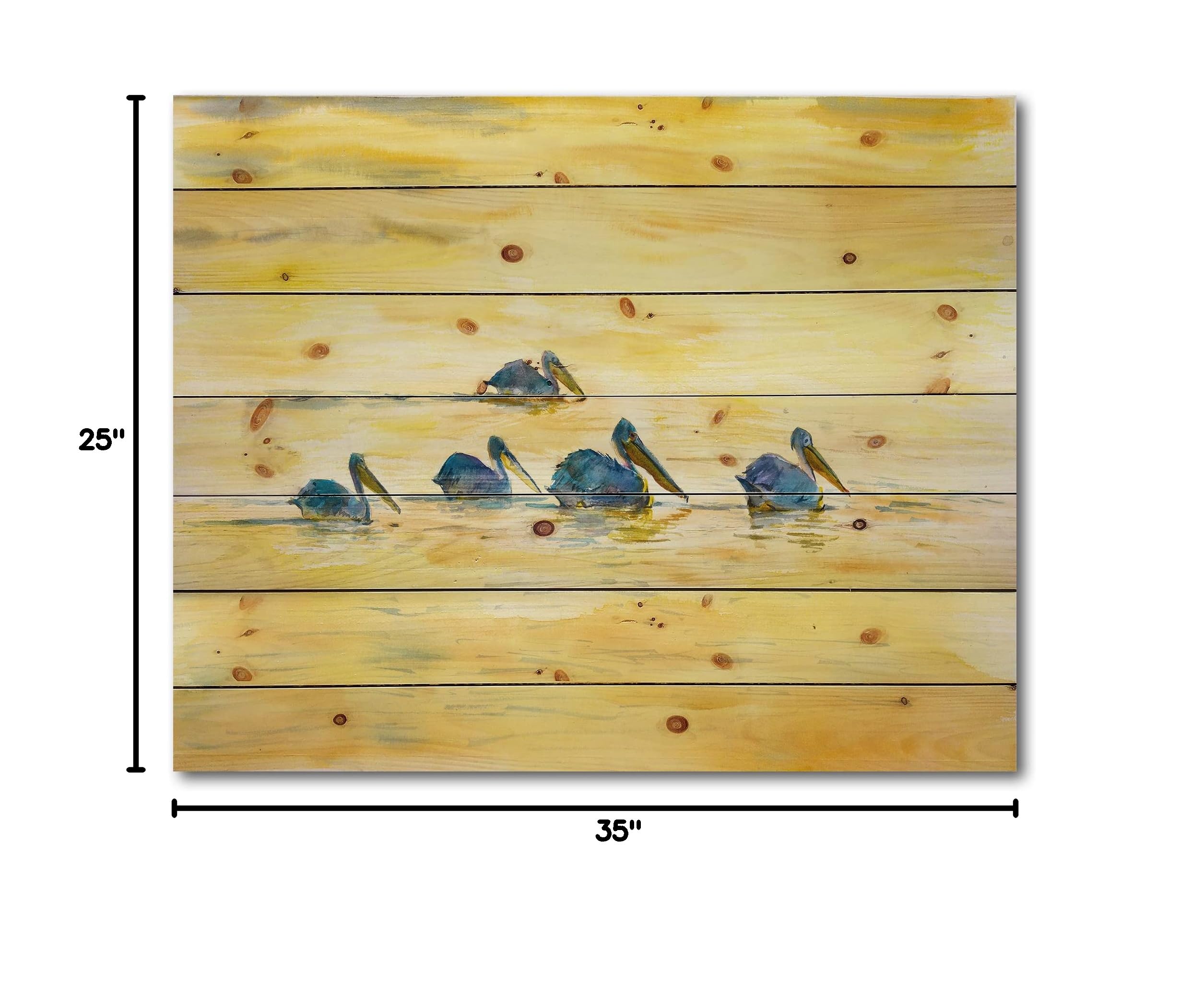 Pelicans Wood Wall Art - Farmhouse Decor for Living Room & Bedroom