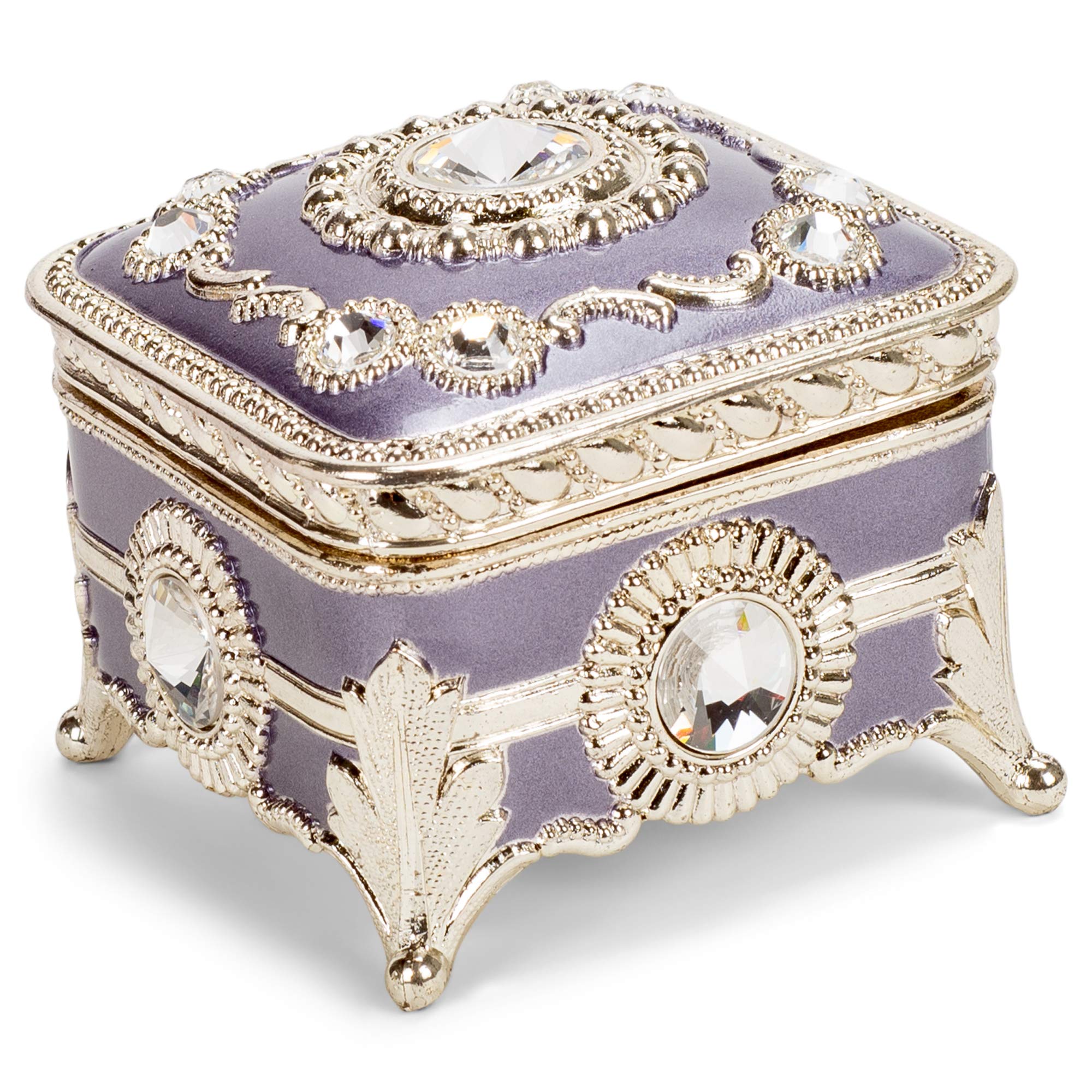 Swarovski Crystal Music Jewelry Box - Light Purple for Gifts & Decor