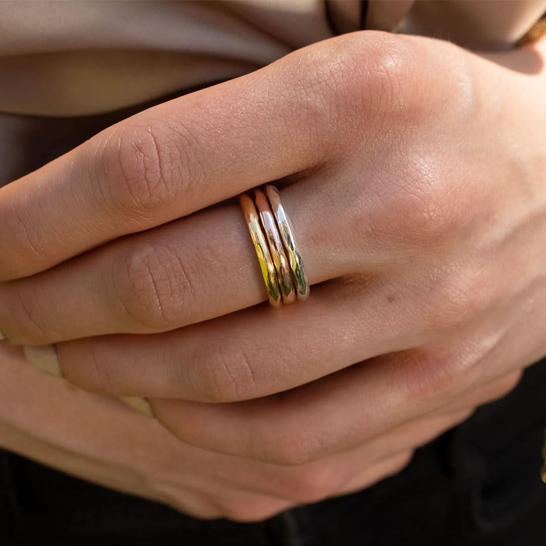 Friendship Band Ring for Women - Rose Gold Plated Adjustable Promise Ring - Perfect for Best Friends, Couples, and Special Occasions