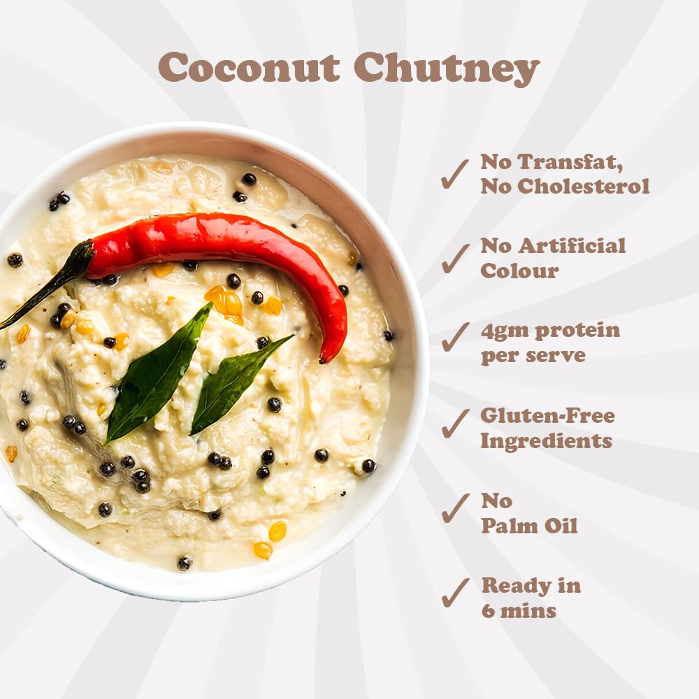 Gladful Multi-Millet Idli & Coconut Chutney Instant Mix - Palm Oil Free, Transfat Free, High Fiber Vegan Breakfast - 100% Natural, No Preservatives - Pack of 2 for Quick Healthy Meals & On-the-Go Snacking