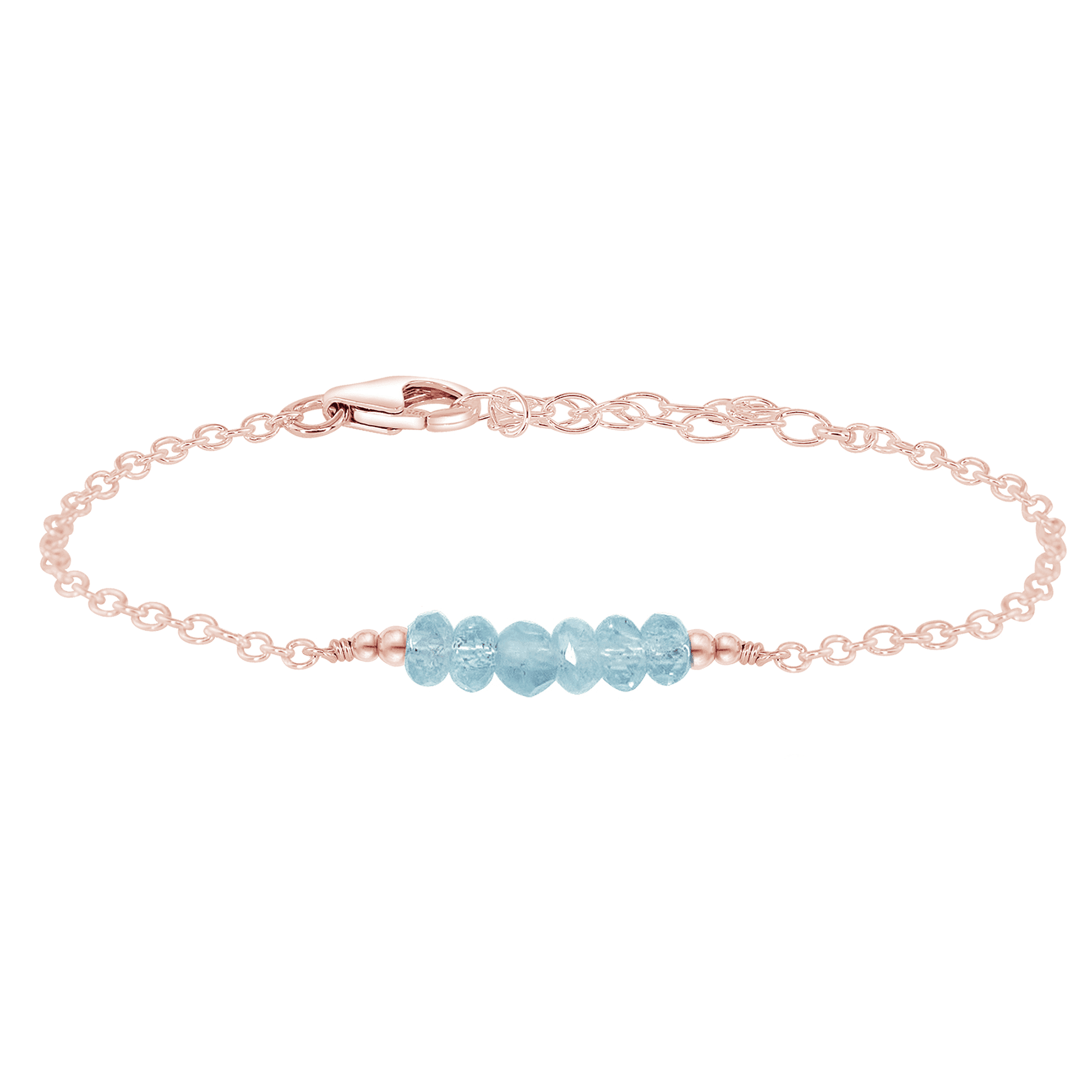 Sparkling Blue Aquamarine Gemstone Faceted Bead Bar Bracelet for Women - Handmade Adjustable Crystal Healing Jewelry for Meditation, Yoga & Spiritual Gifts