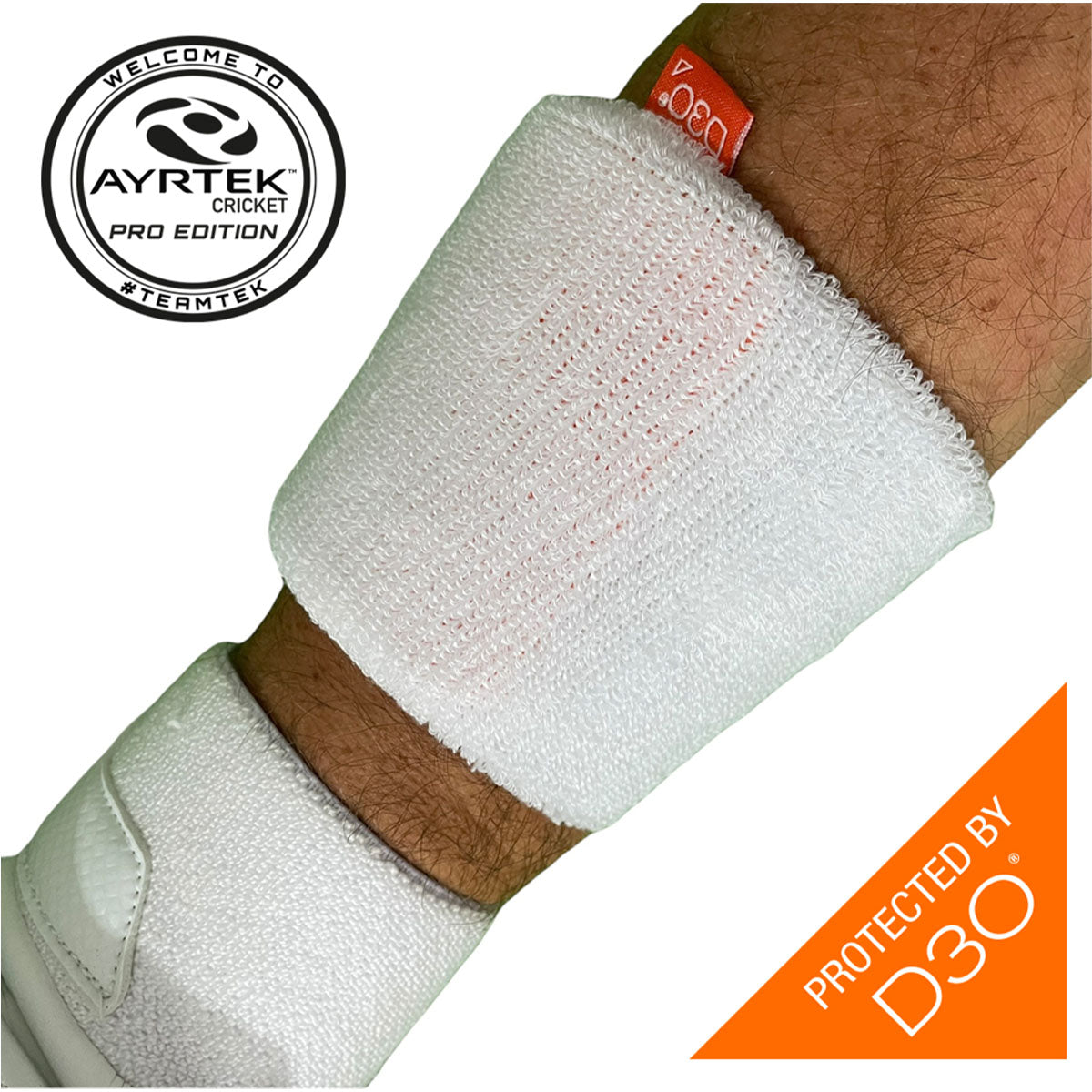 Ayrtek Stubby PRO Hybrid Cricket Sweatband - Breathable Moisture Wicking Wristband for Cricket Players - Perfect for Training, Matches & Outdoor Sports