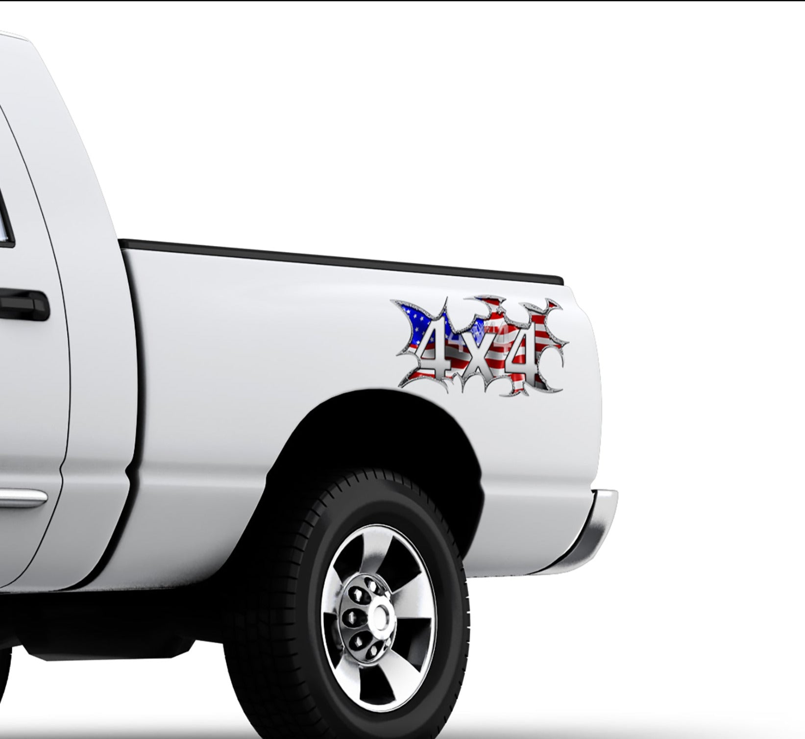 4x4 Truck American Flag Decals - Patriotic Custom Vinyl Stickers for Off-Road Vehicles & Trucks - Perfect for Car Windows, Bumpers & Tailgates
