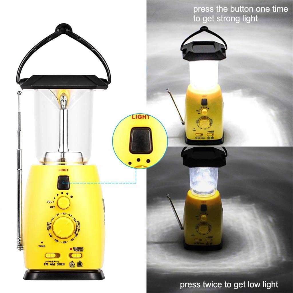 SAZ DEKOR Portable AM/FM Weather Emergency Radio with Solar & Hand Crank Power, LED Flashlight - Perfect for Camping, Hiking, Power Outages & Emergency Preparedness