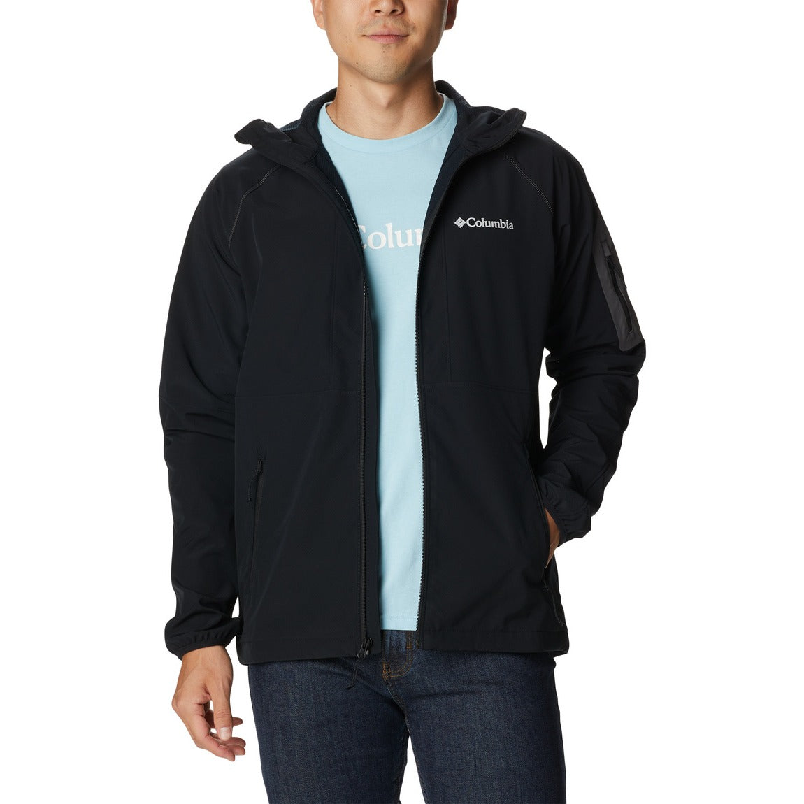 Columbia Men's Tall Heights™ Hooded Softshell Jacket - Water-Resistant & Windproof Outdoor Jacket for Hiking, Camping & Winter Activities