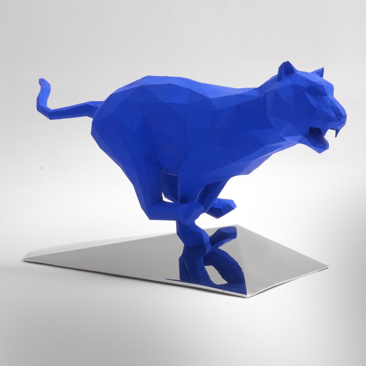 Roar Tantantan Steel Sculpture with Blue Resin - Modern Art Decor for Home, Office & Garden - Perfect for Wall Art, Gift & Interior Design