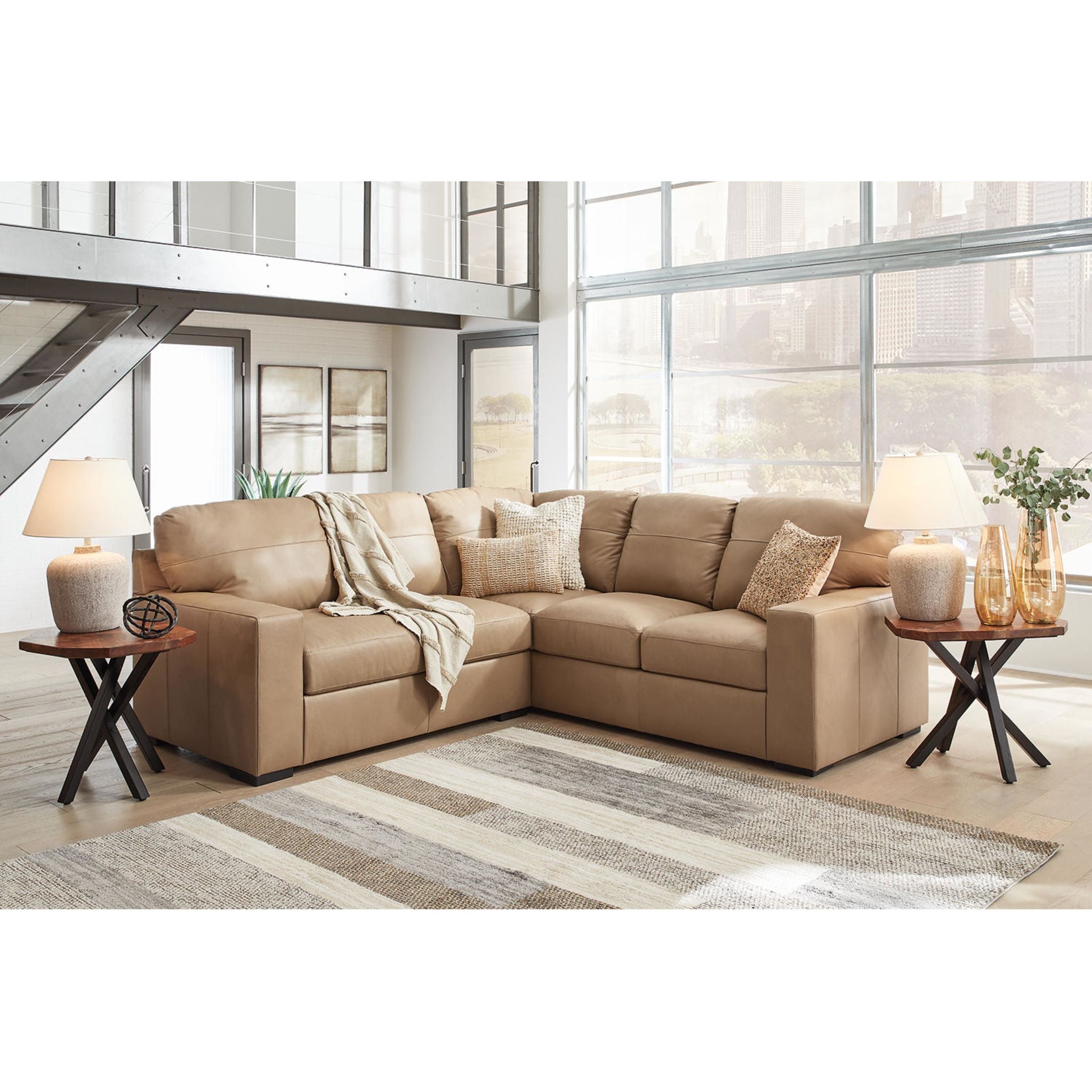 Bandon 2-Piece Sectional Sofa Set - Modern L-Shaped Couch for Living Room, Apartment & Office | Comfortable Fabric Upholstery with Sturdy Frame | Perfect for Small Spaces & Family Gatherings