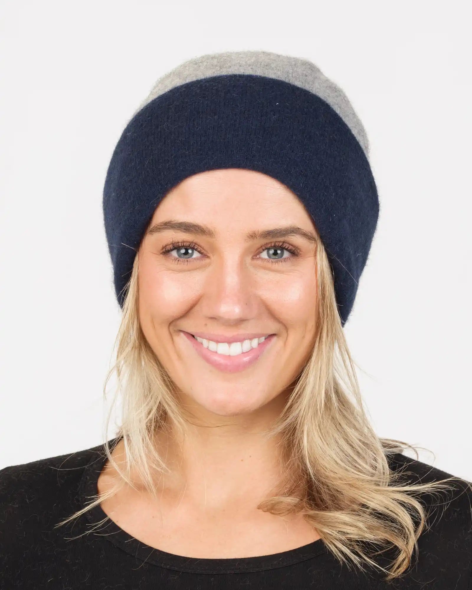 Silver & Twilight Reversible Beanie Hat NX740 - Warm Winter Knit Hat for Men & Women - Stylish Unisex Reversible Beanie for Outdoor Activities, Skiing, Snowboarding & Casual Wear