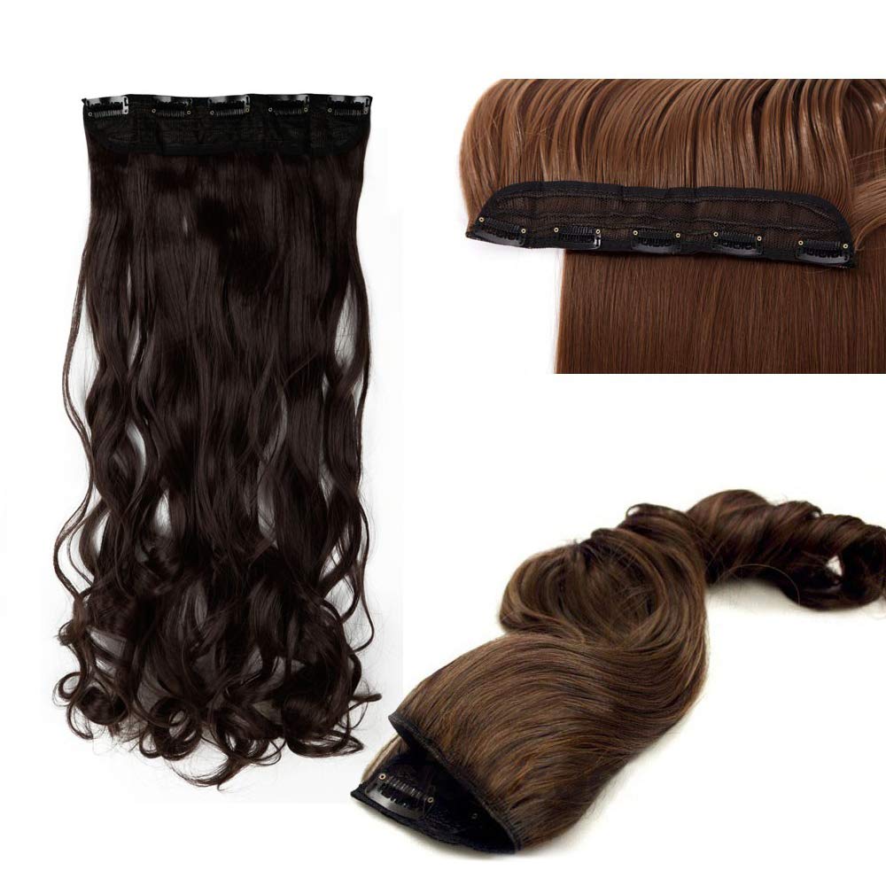 RemeeHi Curly Hair Extensions - 5 Clip-in Human Hair Weft (120g, 25cm/10in) - #27/613 Blonde - Perfect for Daily Styling, Parties & Special Occasions