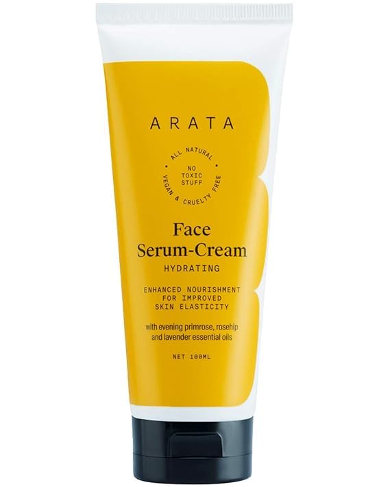 Hydrating Face Serum-Cream with Ayurvedic Rosehip, Lavender & Evening Primrose Oil | Natural Vegan Skincare for Tightened, Elastic Skin | 3.4 Fl Oz | Perfect for Daily Moisturizing & Anti-Aging Routine